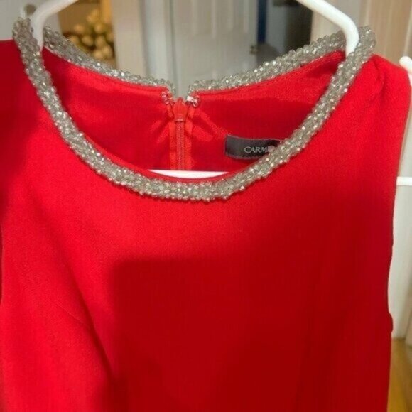 Carmen Marc Valvo peplum sheath Dress 4 Old Money Holiday Fairy Corset Cocktail - Picture 8 of 11